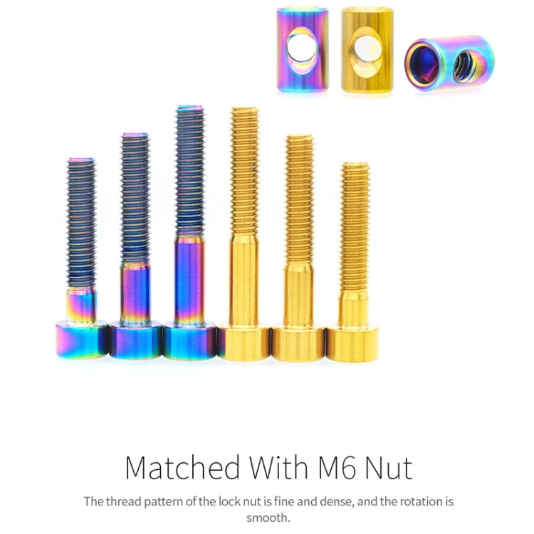 Bicycle Titanium Alloy Seat Post Locking Screws, Color: M6x35 Colorful