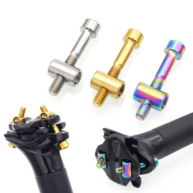 Bicycle Titanium Alloy Seat Post Locking Screws, Color: M6x35 Gold