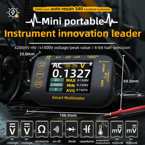 BSIDE S40 High Precision Digital Multimeter Portable Desktop Colorful Screen 20,000 Characters Multimeter