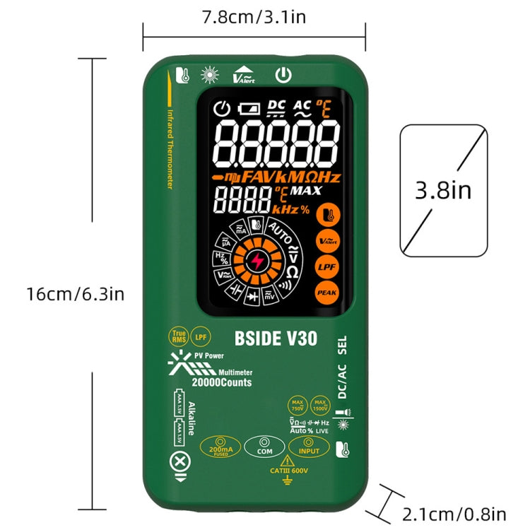 BSIDE V30 Intelligent Colorful Screen PV Multimeter Infrared Thermometer