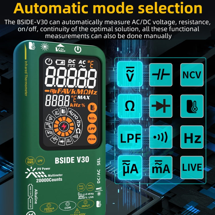 BSIDE V30 Intelligent Colorful Screen PV Multimeter Infrared Thermometer