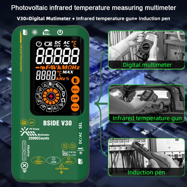 BSIDE V30 Intelligent Colorful Screen PV Multimeter Infrared Thermometer