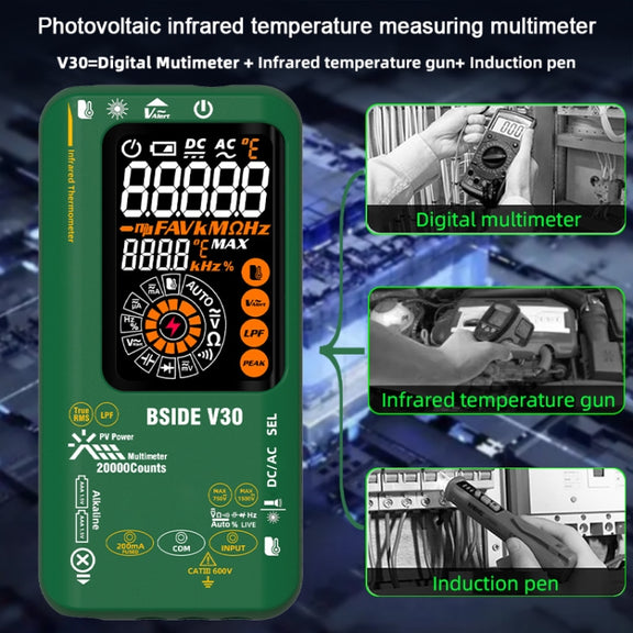 BSIDE V30 Intelligent Colorful Screen PV Multimeter Infrared Thermometer