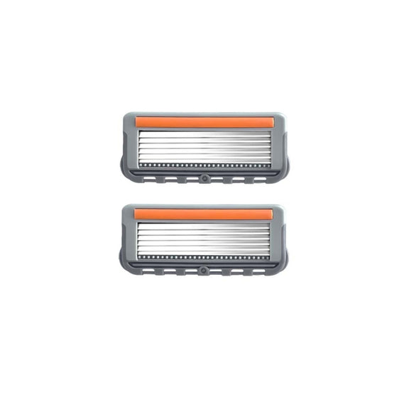 2pcs /Pack Six Blade OpenBack System Skin Razor Refills for Men