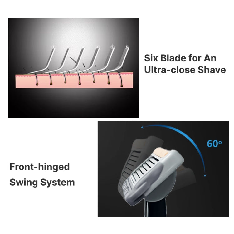 2pcs /Pack Six Blade OpenBack System Skin Razor Refills for Men