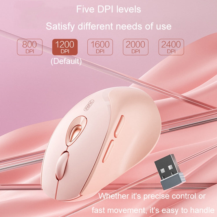 Inphic DR801 2.4G+Bluetooth 5.0/4.0 Wireless Mouse USB Tri-Mode Mute Rechargeable Girls Office Home Gaming Mouse(Pink)