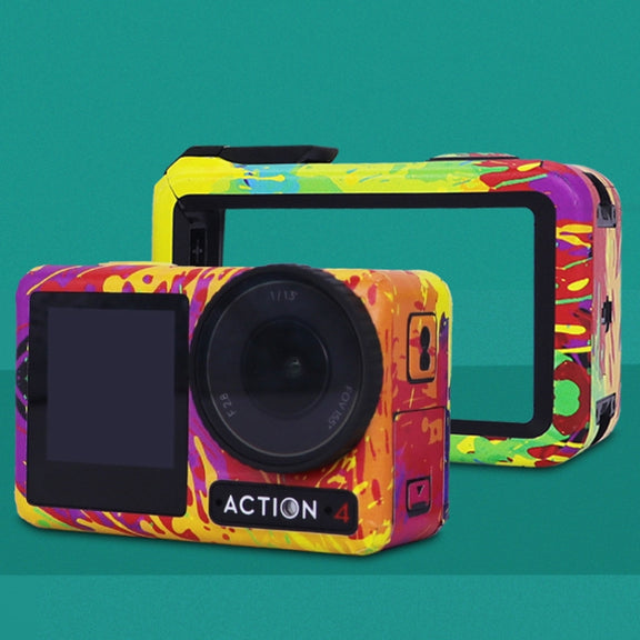 For DJI Action 4 Motion Camera Stickers All Inclusive Photo Frame Color Changing Stickers Accessories, Style: AC4-11 Circuit Red