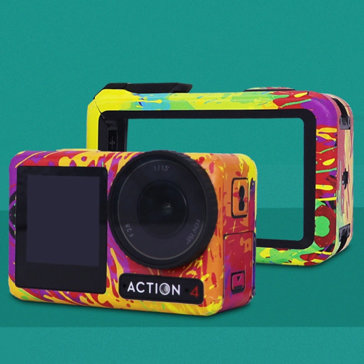 For DJI Action 4 Motion Camera Stickers All Inclusive Photo Frame Color Changing Stickers Accessories, Style: AC4-11 Circuit Red