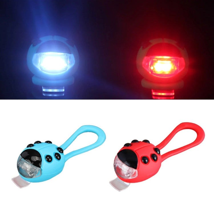 Bicycle Equipment Silicone Ladybug LED Headlight(Blue Shell+White Light)