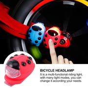 Bicycle Equipment Silicone Ladybug LED Headlight(Blue Shell+White Light)