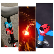 Bicycle Equipment Silicone Ladybug LED Headlight(Blue Shell+White Light)