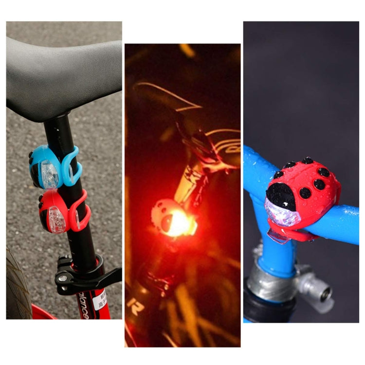 Bicycle Equipment Silicone Ladybug LED Headlight(Blue Shell+White Light)