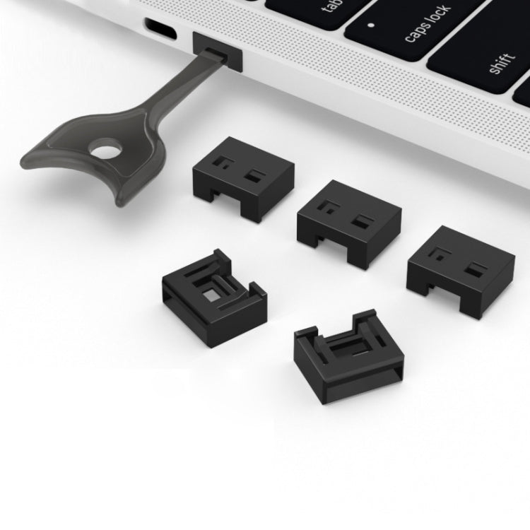 USB Removable Sealing Plug Ddustproof Hidden Anti-Theft Safety Lock(10 Plug+1 Key)