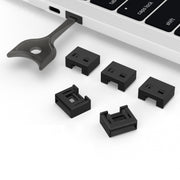 USB Removable Sealing Plug Ddustproof Hidden Anti-Theft Safety Lock(10 Plug+1 Key)