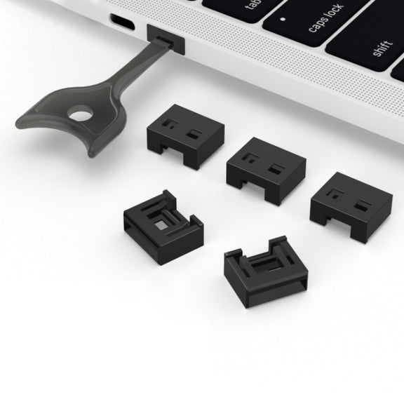 USB Removable Sealing Plug Ddustproof Hidden Anti-Theft Safety Lock(10 Plug+1 Key)