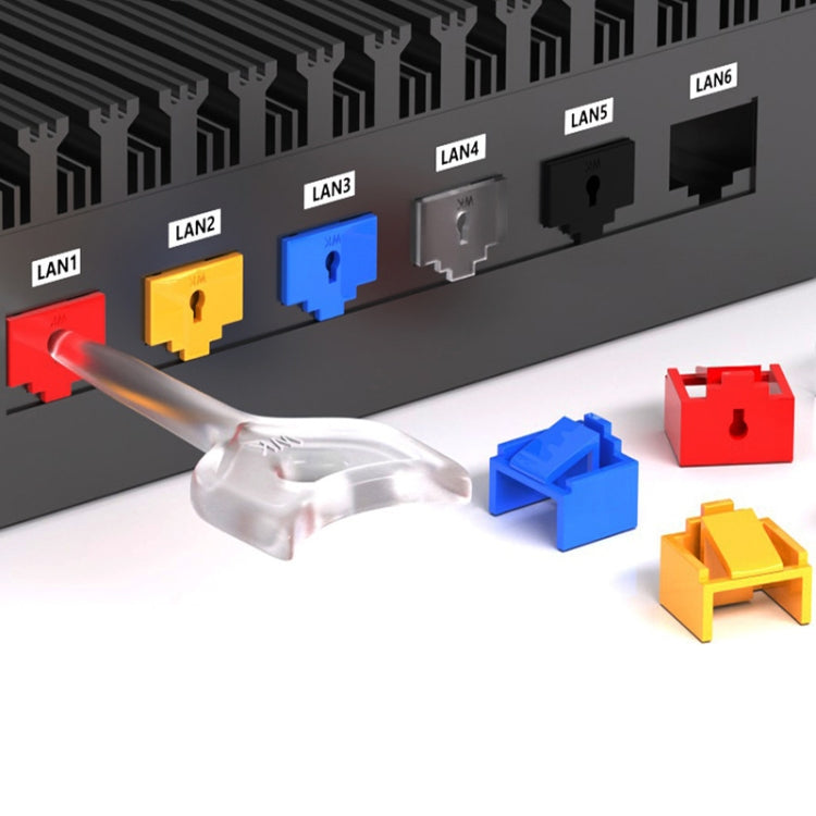 RJ45 Pport Anti-theft Lock Removable Dust Plug(Black 10 Plug+1 Key)