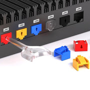 RJ45 Pport Anti-theft Lock Removable Dust Plug(Black 10 Plug+1 Key)
