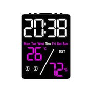 Multifunctional Temperature / Humidity Display Electronic Alarm Clock, Color: Rose Red Black