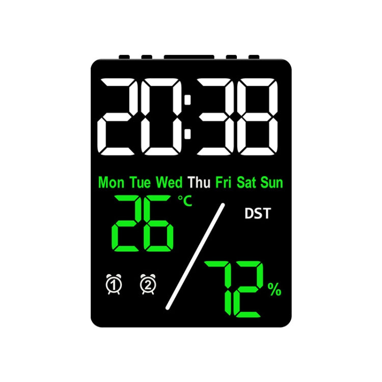 Multifunctional Temperature / Humidity Display Electronic Alarm Clock, Color: Green Black