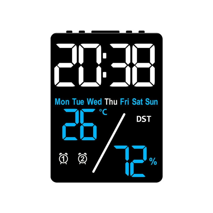 Multifunctional Temperature / Humidity Display Electronic Alarm Clock, Color: Blue Black