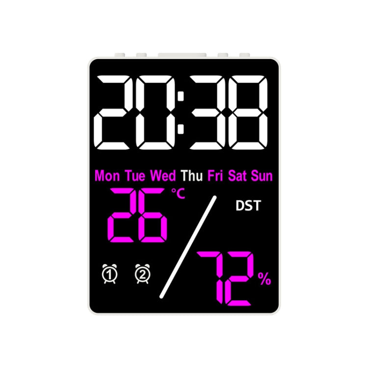 Multifunctional Temperature / Humidity Display Electronic Alarm Clock, Color: Rose Red White