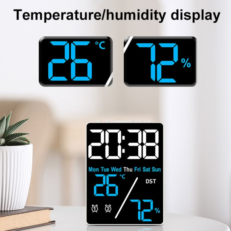 Multifunctional Temperature / Humidity Display Electronic Alarm Clock, Color: Green White