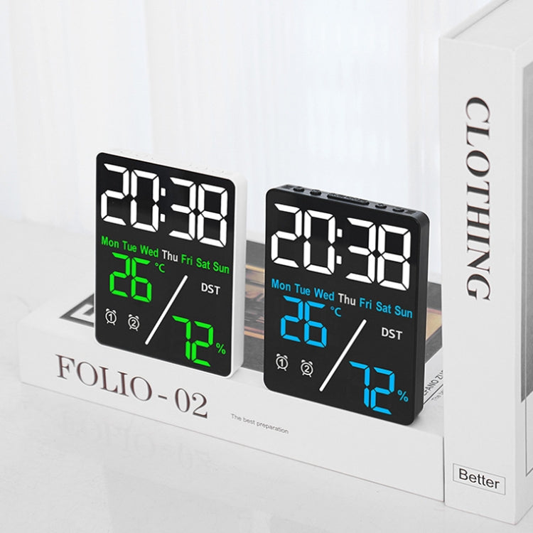 Multifunctional Temperature / Humidity Display Electronic Alarm Clock, Color: Rose Red White