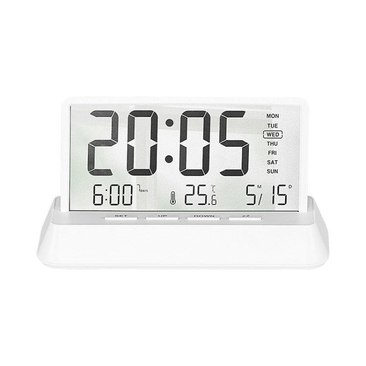 Multifunctional Temperature / Date Display Electronic Alarm Clock(White Transparent)