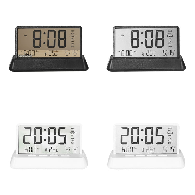 Multifunctional Temperature / Date Display Electronic Alarm Clock(White Transparent)
