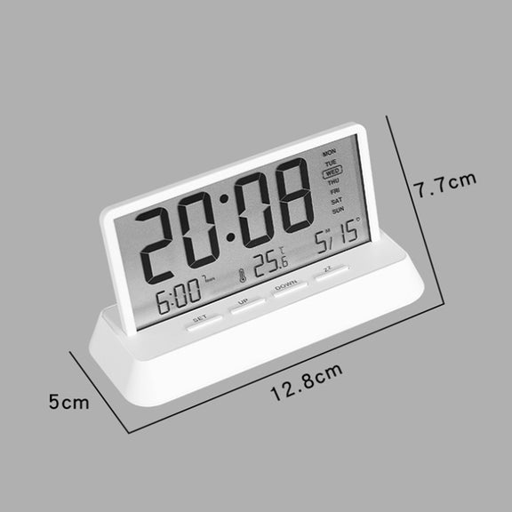 Multifunctional Temperature / Date Display Electronic Alarm Clock(White Transparent)