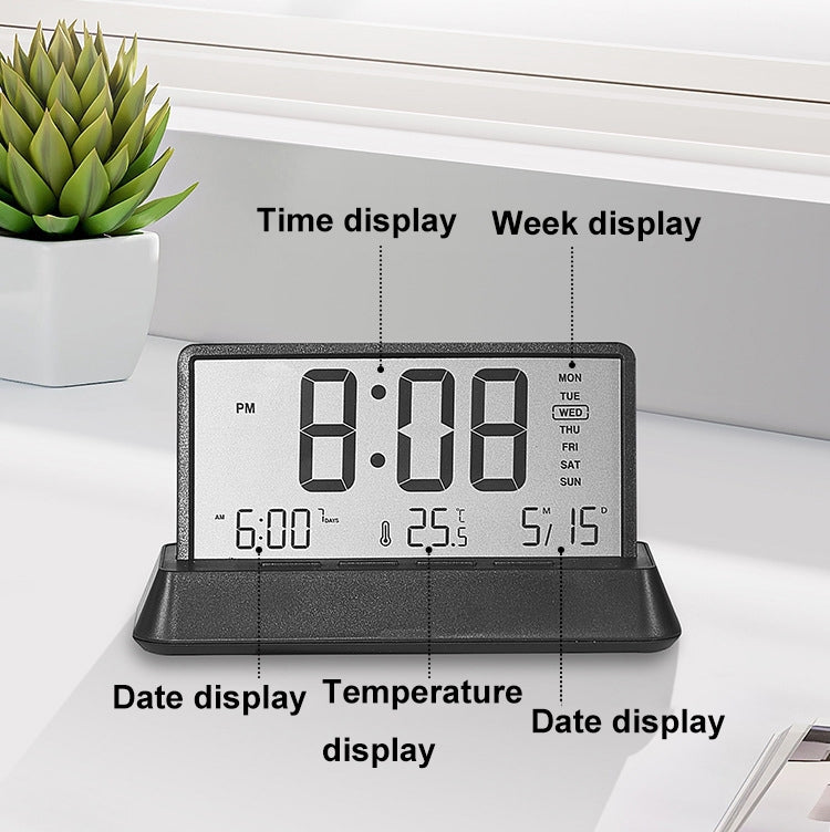 Multifunctional Temperature / Date Display Electronic Alarm Clock(White Transparent)