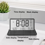 Multifunctional Temperature / Date Display Electronic Alarm Clock(White Transparent)