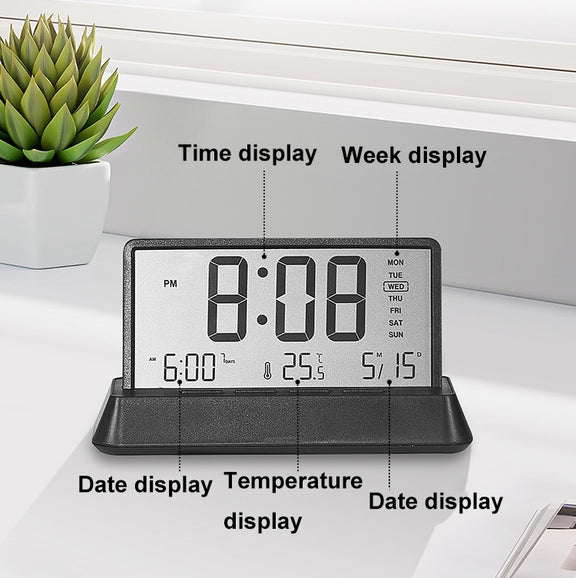 Multifunctional Temperature / Date Display Electronic Alarm Clock(White Transparent)
