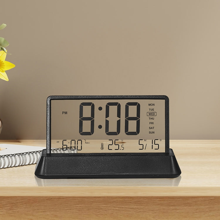 Multifunctional Temperature / Date Display Electronic Alarm Clock(White Transparent)