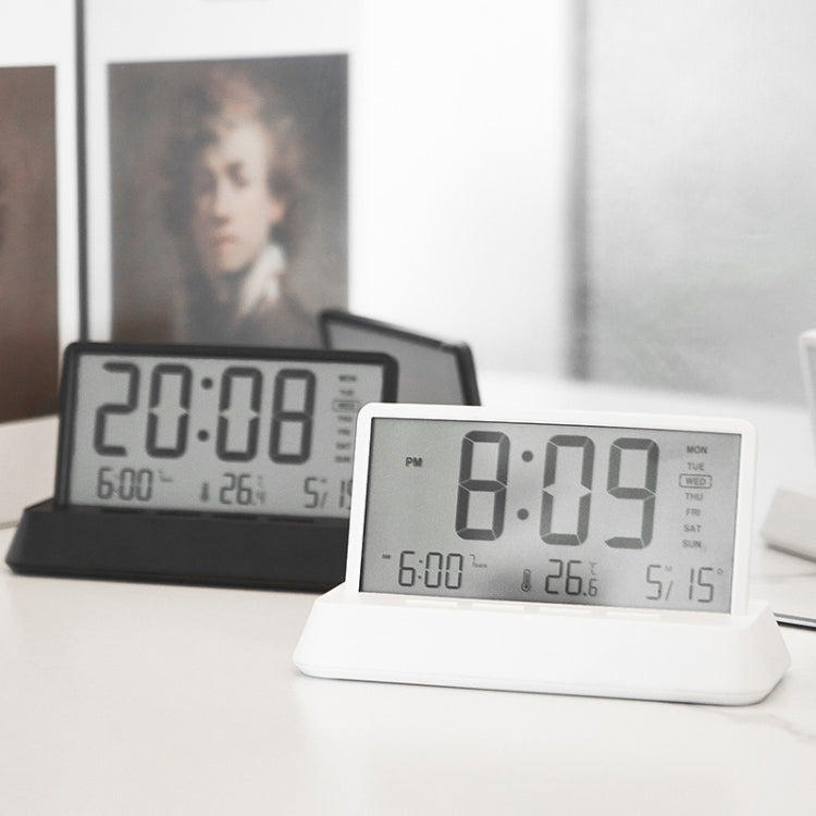 Multifunctional Temperature / Date Display Electronic Alarm Clock(White Transparent)