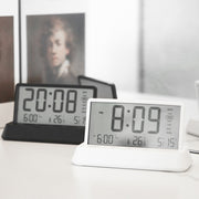 Multifunctional Temperature / Date Display Electronic Alarm Clock(White Transparent)
