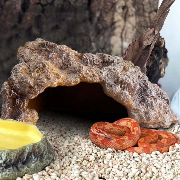 L Reptile Simulation Rocks Hideaway House Turtle Sunbed