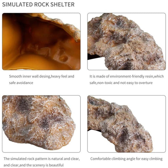 L Reptile Simulation Rocks Hideaway House Turtle Sunbed