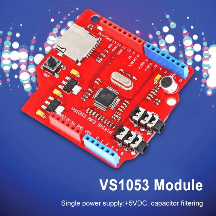 VS1053 MP3 Module Development Board With Amplifier Decoder Board SPI Interface Onboard Recording Function(Red)