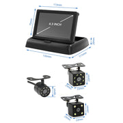 4.3 Inch Display Night Vision Water-resistant Reversing Camera +7 Meter Extension Cable, Color: Detachable Screen + Butterfly Camera