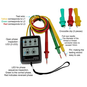 SP8030 3 Phase Alternating Current Phase Meter Phase Detector Rotation Tester Indicator Digital Phase-Order Indicator