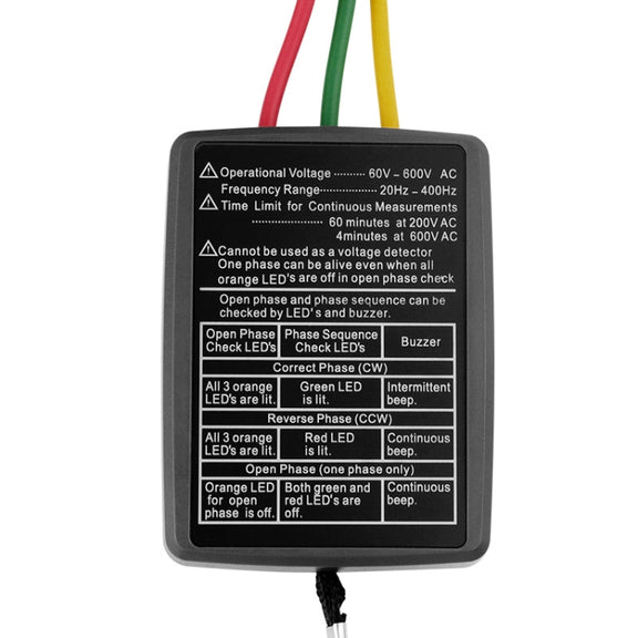 SP8030 3 Phase Alternating Current Phase Meter Phase Detector Rotation Tester Indicator Digital Phase-Order Indicator
