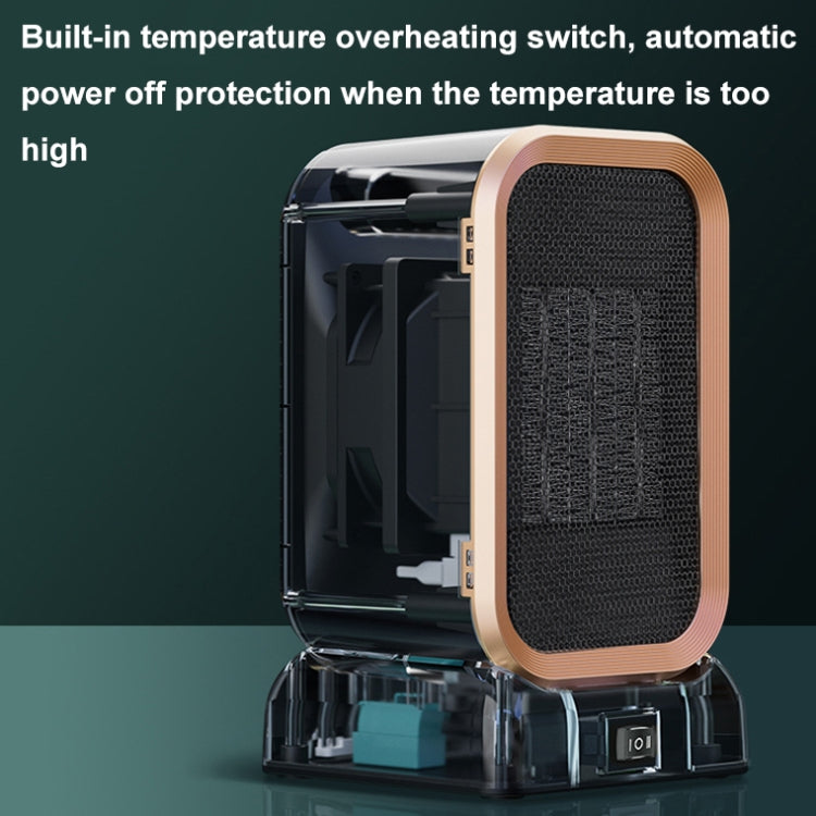 1000W High-power Household Heater Small Desktop Ceramic PTC Heating Heater, Spec: EU Plug(Black)