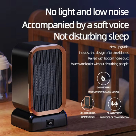 1000W High-power Household Heater Small Desktop Ceramic PTC Heating Heater, Spec: UK Plug(White)