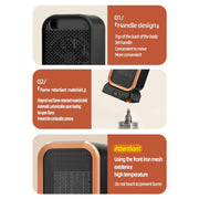 1000W High-power Household Heater Small Desktop Ceramic PTC Heating Heater, Spec: US Plug(White)