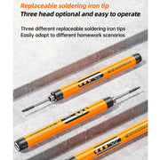 USB Digital Display Charging Soldering Iron Set 5-speed Temperature Adjustable Standard Edition Gray