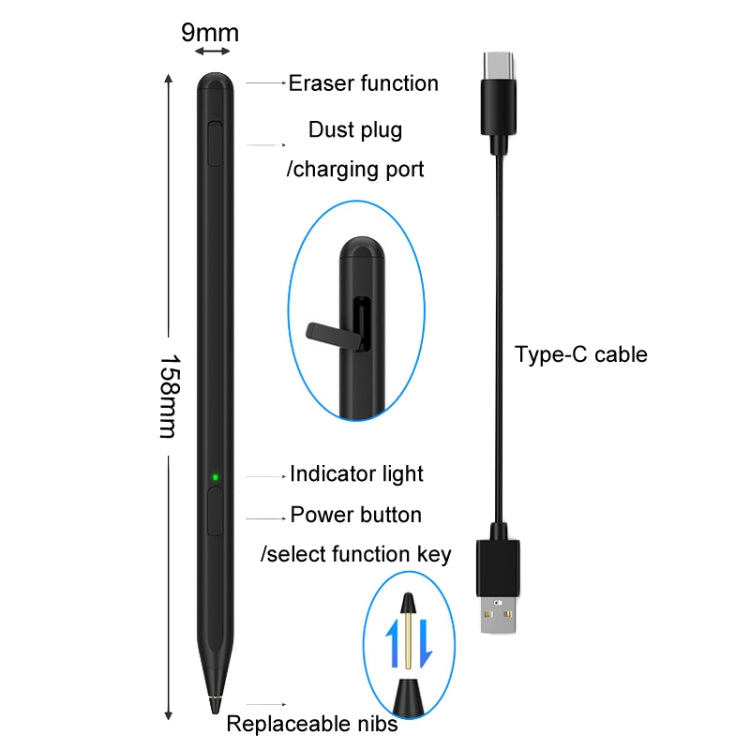 Tablet Stylus Pen USI2.0 Protocol Pen Stylus Anti False Touch(Silver)