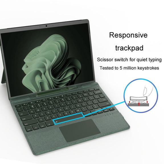 For Microsoft Surface Pro 8 / 9 / X Bluetooth Keyboard Magnetic Tablet Wireless Touch Backlit Keyboard With Pen Slot(Gray)