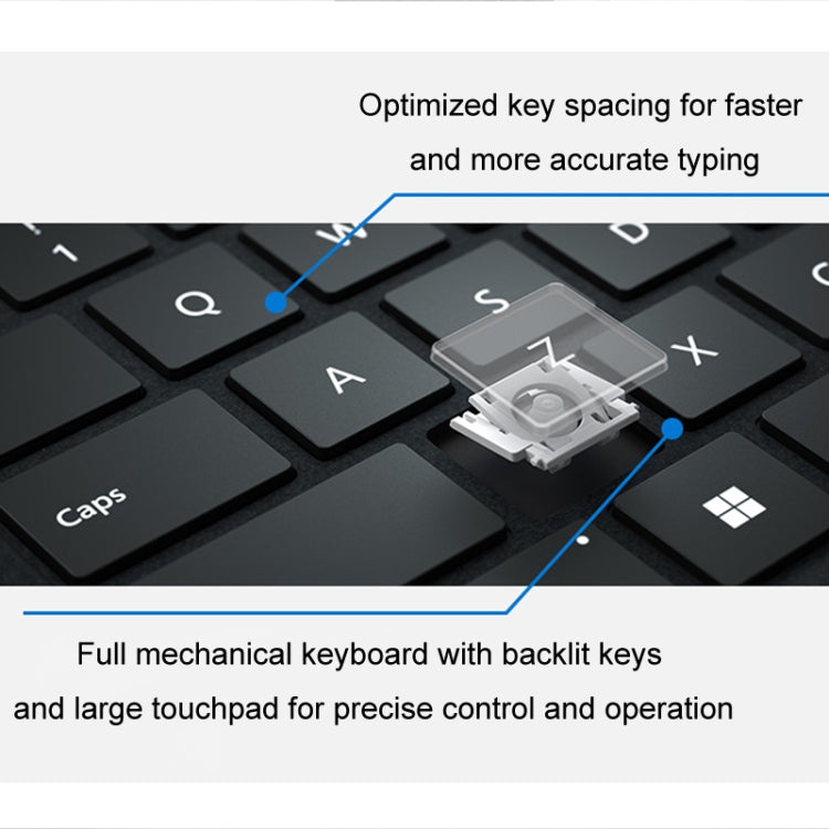For Microsoft Surface Pro 8 / 9 / X Bluetooth Keyboard Magnetic Tablet Wireless Touch Backlit Keyboard With Pen Slot(Gray)