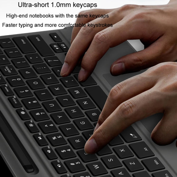 For Microsoft Surface Pro 8 / 9 / X Bluetooth Keyboard Magnetic Tablet Wireless Touch Backlit Keyboard With Pen Slot(Gray)